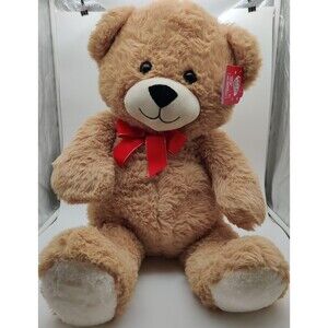 Play Right 29" Jumbo Teddy Bear Plush Walgreens Brown Stuffed Animal Red Bow